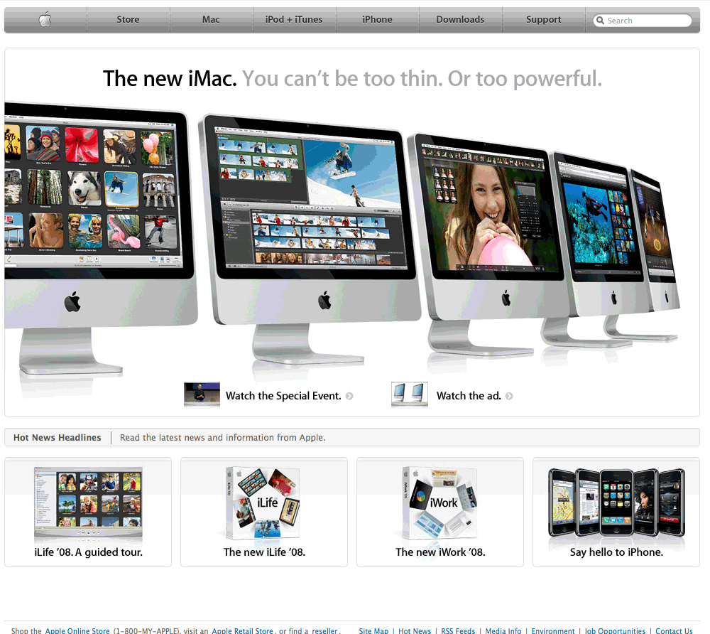 apple website august 2007
